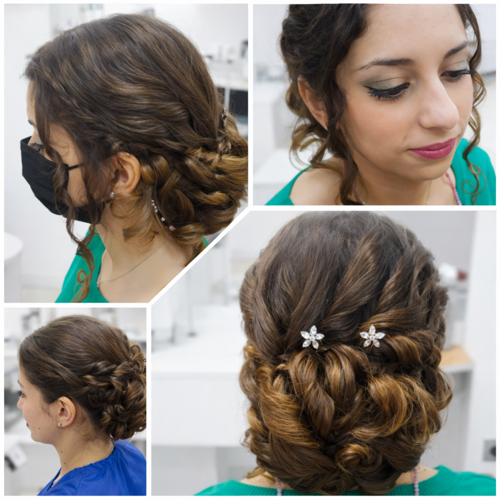 Peinado romántico floral